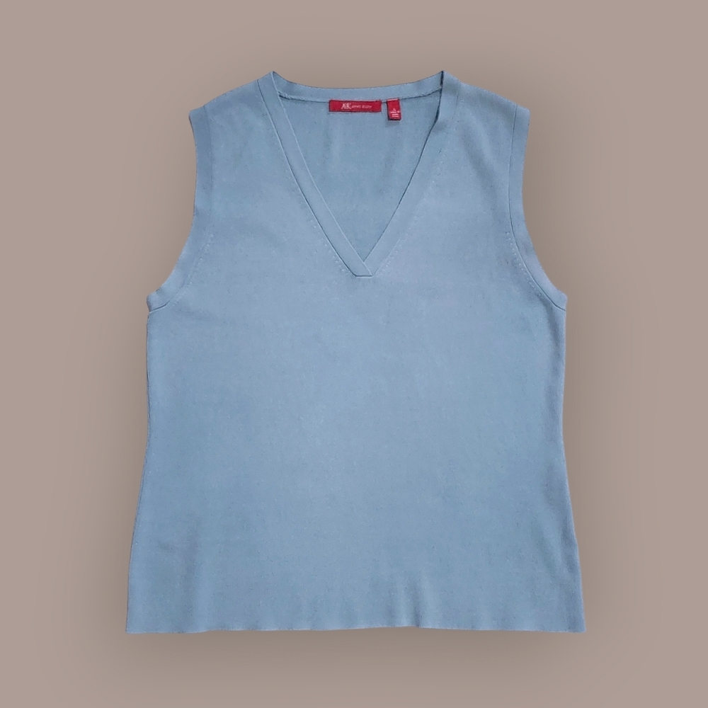 AK Anne Klein blue Knitted  Top size L - Picture 3 of 10